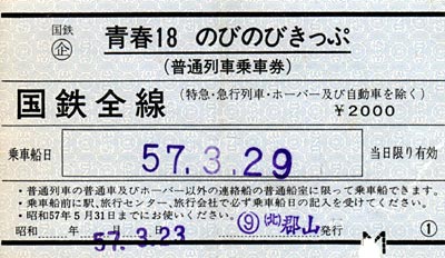 青春18のびのびきっぷ